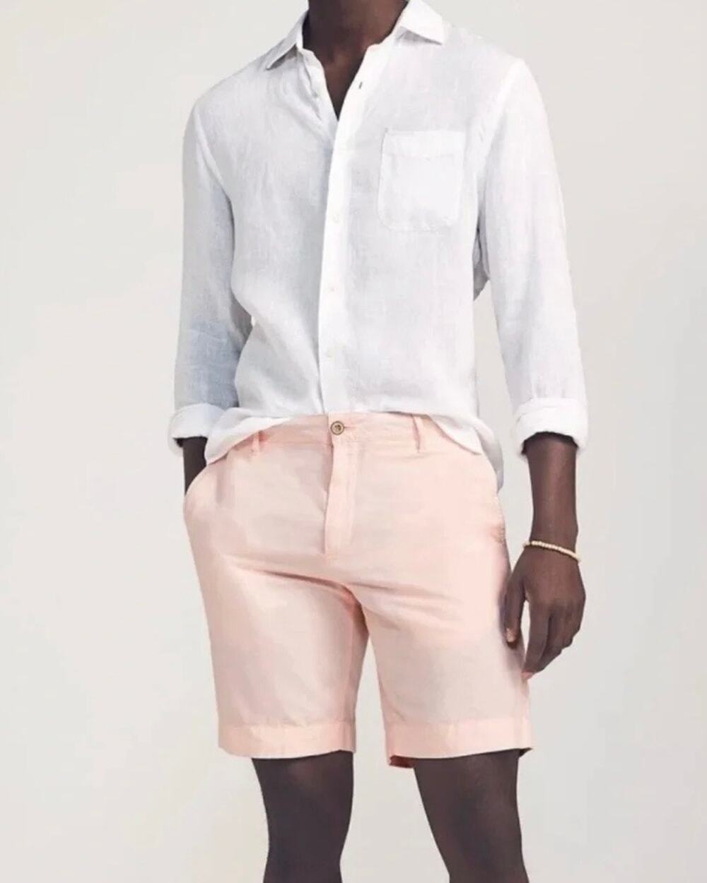 Faherty Malibu Linen Cotton Pink Chino 9" Shorts 30 NEW Flat Front Bottoms